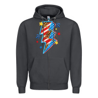 Smoke America lightning bolt Zipper Hoodie - texasbilliewilder