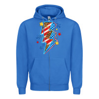 True Royal America lightning bolt Zipper Hoodie - texasbilliewilder