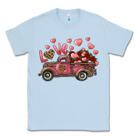 Dusty Blue Love Truck With Roses And Leopard Classic Tee - RanaPortraitStore