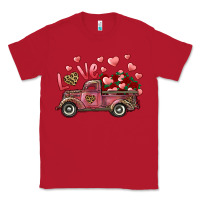 Red Love Truck With Roses And Leopard Classic Tee - RanaPortraitStore