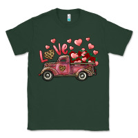 Sports Green Love Truck With Roses And Leopard Classic Tee - RanaPortraitStore