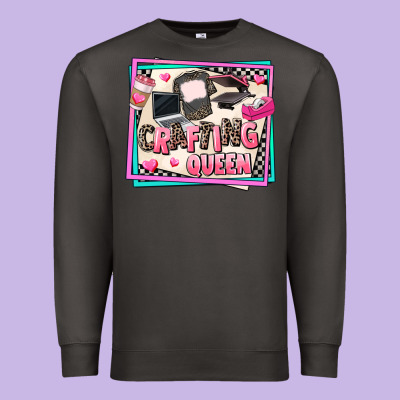 Crafting Queen Premium Sweatshirt Designed By Adodesignshop