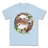 Dusty Blue baseball with patterns Classic Tee - texasbilliewilder