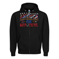 Black America the beautiful Zipper Hoodie - texasbilliewilder