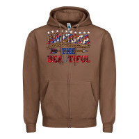 Chestnut America the beautiful Zipper Hoodie - texasbilliewilder