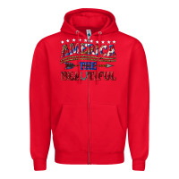 Red America the beautiful Zipper Hoodie - texasbilliewilder