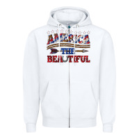 White America the beautiful Zipper Hoodie - texasbilliewilder