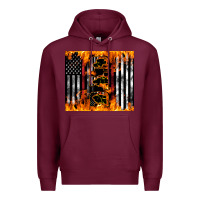 Burgundy Western Firefighter Dad Premium Hoodie - LillyAllenDesigns