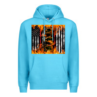 Ocean Blue Western Firefighter Dad Premium Hoodie - LillyAllenDesigns