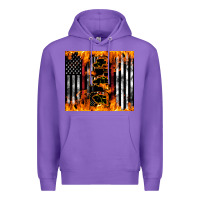 Purple Western Firefighter Dad Premium Hoodie - LillyAllenDesigns