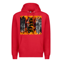 Red Western Firefighter Dad Premium Hoodie - LillyAllenDesigns