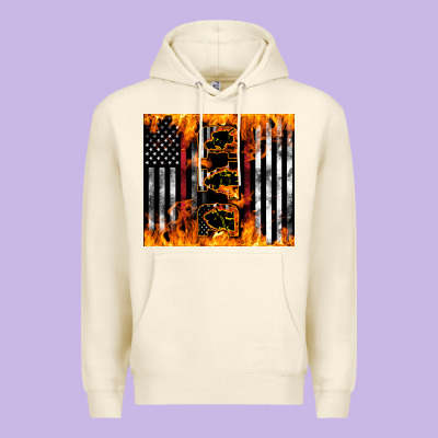 Western Firefighter Dad Premium Hoodie Designed By Lillyallendesigns