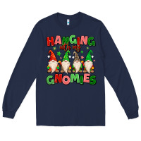 Navy hanging with my gnomies Long Sleeve Tee - MaliasSmallBusiness