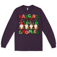 Plum hanging with my gnomies Long Sleeve Tee - MaliasSmallBusiness