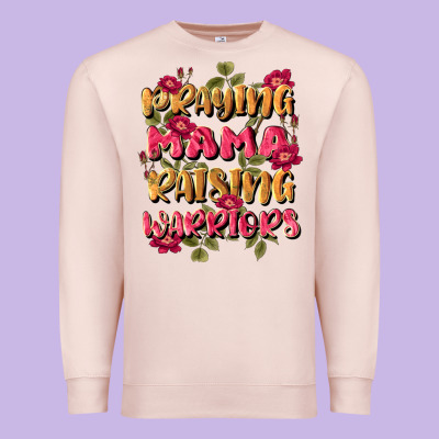 Praying Mama Raising Warriors Premium Sweatshirt Designed By Jahusdesignshop