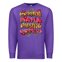 Purple praying mama raising warriors Premium Sweatshirt - JahusDesignShop