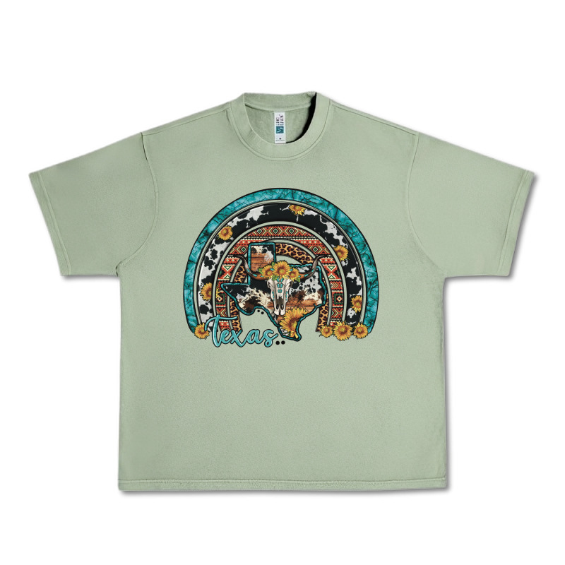 Texas Map Sunflower Leopard Cowhide Aztec Turquoise Gemstone Rainbow Urban Heavy Tee by Artiststas | Teevron