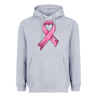Heather Grey pink ribbon Heavyweight Hoodie - HRA Design Shop
