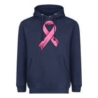 Navy pink ribbon Heavyweight Hoodie - HRA Design Shop