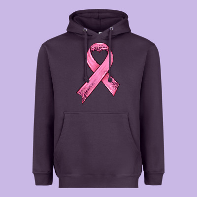 Pink Ribbon Heavyweight Hoodie Designed By Hra Design Shop
