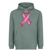 Sage pink ribbon Heavyweight Hoodie - HRA Design Shop