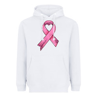 White pink ribbon Heavyweight Hoodie - HRA Design Shop