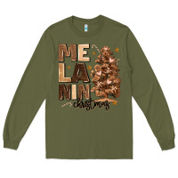 Army Green melanin christmas with christmas tree Long Sleeve Tee - MaliasSmallBusiness