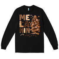 Black melanin christmas with christmas tree Long Sleeve Tee - MaliasSmallBusiness