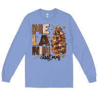 Colony Blue melanin christmas with christmas tree Long Sleeve Tee - MaliasSmallBusiness
