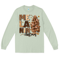 Matcha melanin christmas with christmas tree Long Sleeve Tee - MaliasSmallBusiness
