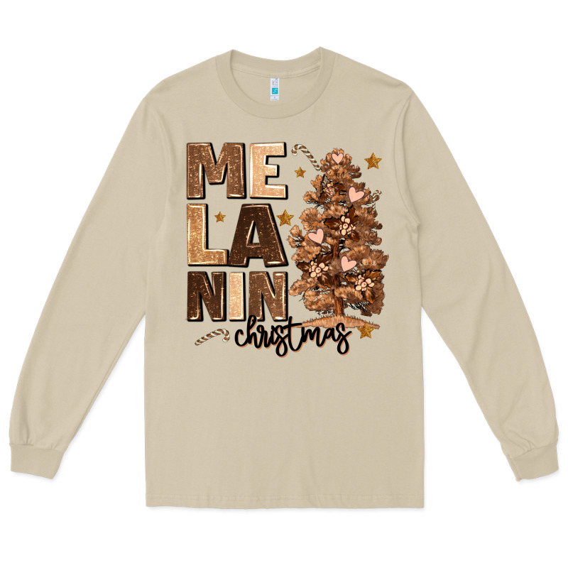 Melanin Christmas With Christmas Tree Long Sleeve Tee by MaliasSmallBusiness | Teevron