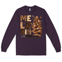 Plum melanin christmas with christmas tree Long Sleeve Tee - MaliasSmallBusiness