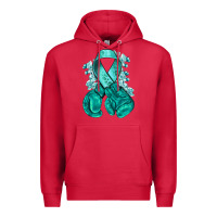 Cardinal teal ribbon with boxing gloves Premium Hoodie - NancyCooperArtShop