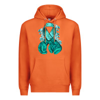 Carrot teal ribbon with boxing gloves Premium Hoodie - NancyCooperArtShop