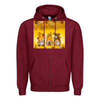 Burgundy bumble bee gnomes Zipper Hoodie - Zillion Design Studio