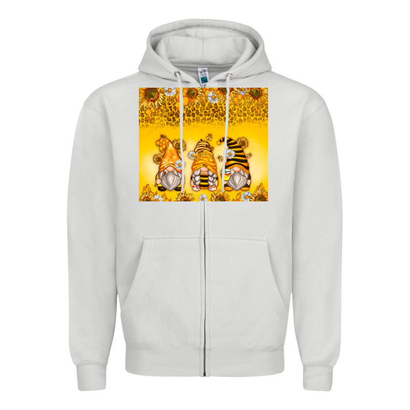 Bumble Bee Gnomes Zipper Hoodie by Zillion Design Studio | Teevron