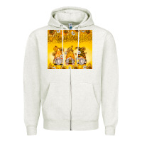 Oatmeal Heather bumble bee gnomes Zipper Hoodie - Zillion Design Studio
