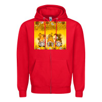 Red bumble bee gnomes Zipper Hoodie - Zillion Design Studio