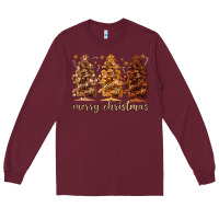 Burgundy melanin christmas trees Long Sleeve Tee - MaliasSmallBusiness