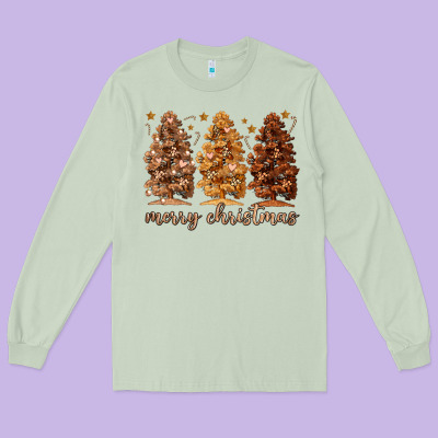 Long Sleeve Tee melanin christmas trees