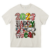 Cream 2023 Happy New Year Heavy Core Tee - CowhideDigitalArt