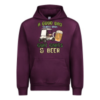 Mauve Wine a god day starts with golf carts and beer Urban Hoodie - MaliasSmallBusiness