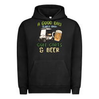 Pigment Black a god day starts with golf carts and beer Urban Hoodie - MaliasSmallBusiness