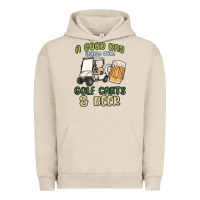 Pigment French Oak a god day starts with golf carts and beer Urban Hoodie - MaliasSmallBusiness