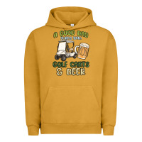 Pigment Peanut Butter a god day starts with golf carts and beer Urban Hoodie - MaliasSmallBusiness