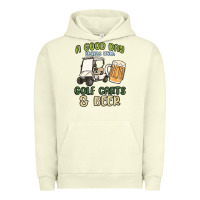 Pigment Pistachio a god day starts with golf carts and beer Urban Hoodie - MaliasSmallBusiness