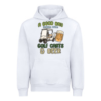 White a god day starts with golf carts and beer Urban Hoodie - MaliasSmallBusiness