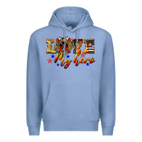 Colony Blue Love My Hero Firefighter Premium Hoodie - LillyAllenDesigns