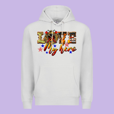 Love My Hero Firefighter Premium Hoodie Designed By Lillyallendesigns