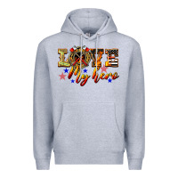 Heather Grey Love My Hero Firefighter Premium Hoodie - LillyAllenDesigns